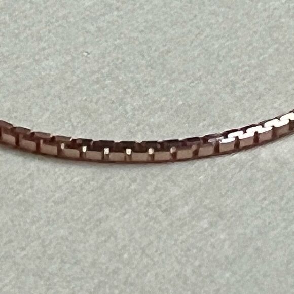 14K Real Gold chain 0.8 mm Rose Gold box chain Necklace | Birthday gift | 20” | - Picture 5 of 7